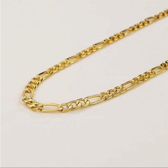 NEW 18k Gold Plated Figaro Chain Ankle Bracelet Anklet - Picture 4 of 8